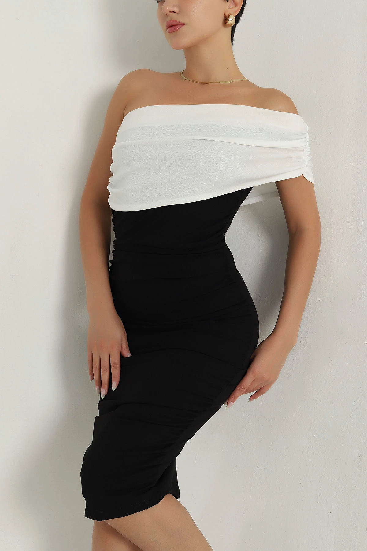 Siyah İthal Crep Kadın Abiye 384049