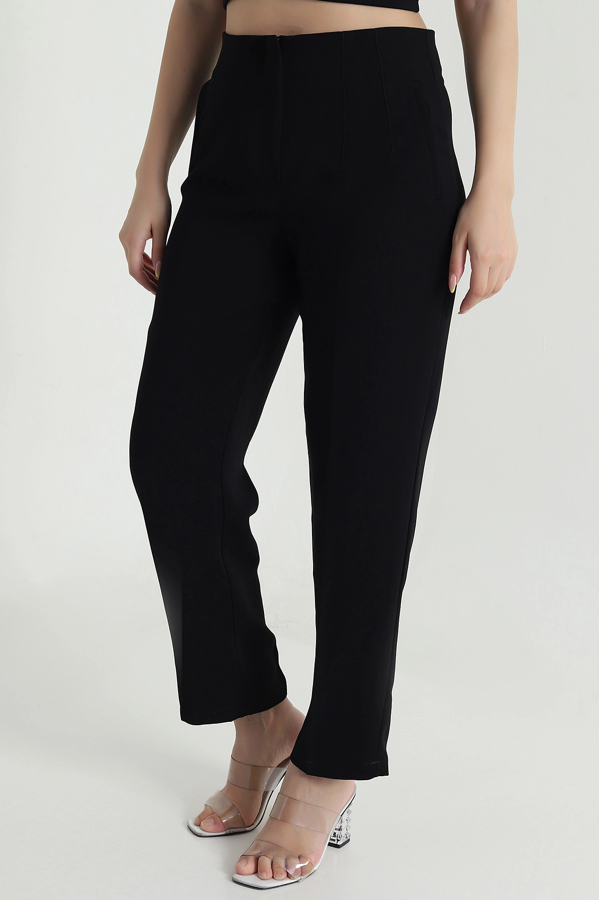 Siyah İthal Crep Kadın Pantolon 470226