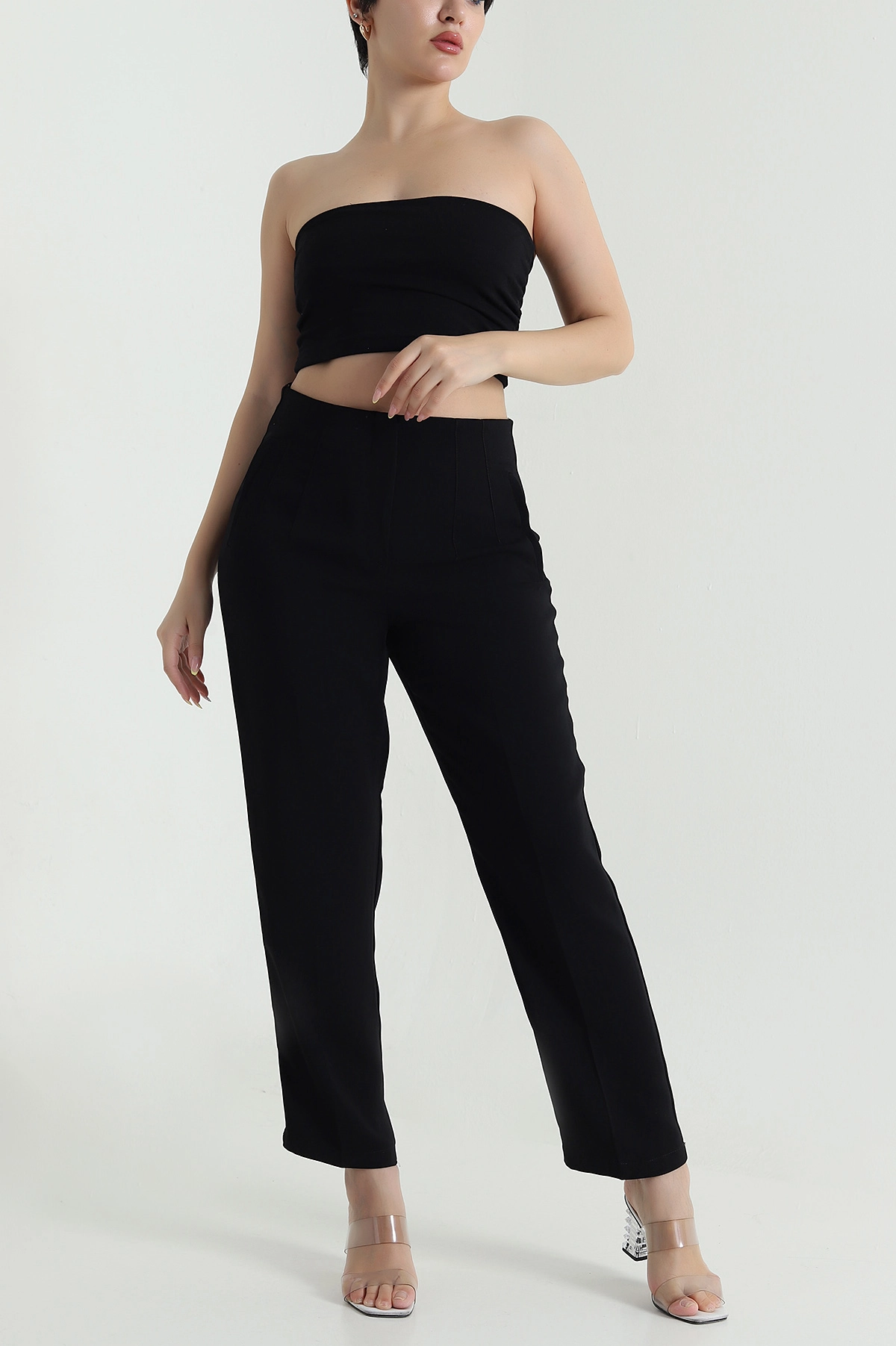 Siyah İthal Crep Kadın Pantolon 470226