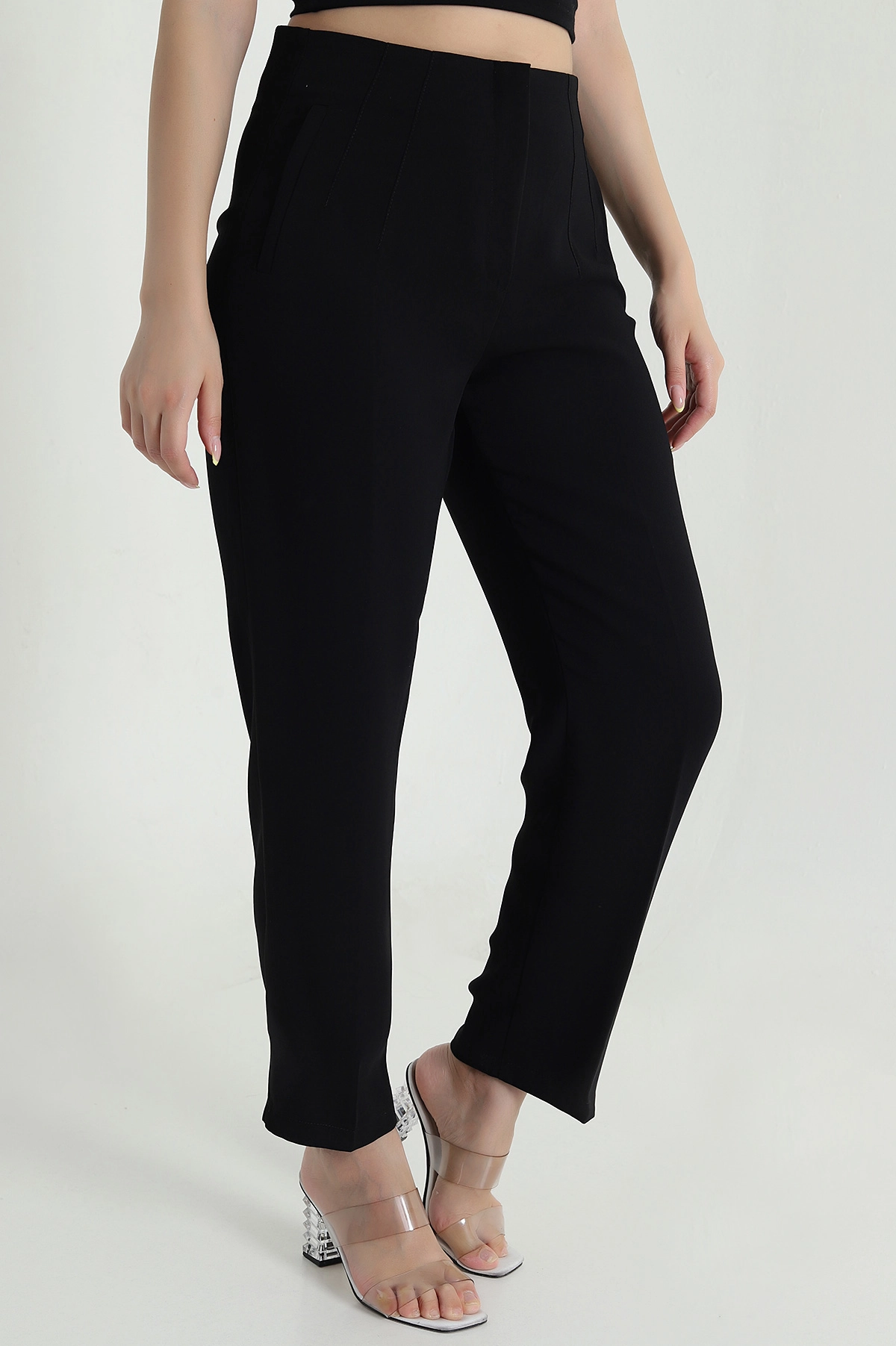 Siyah İthal Crep Kadın Pantolon 470226