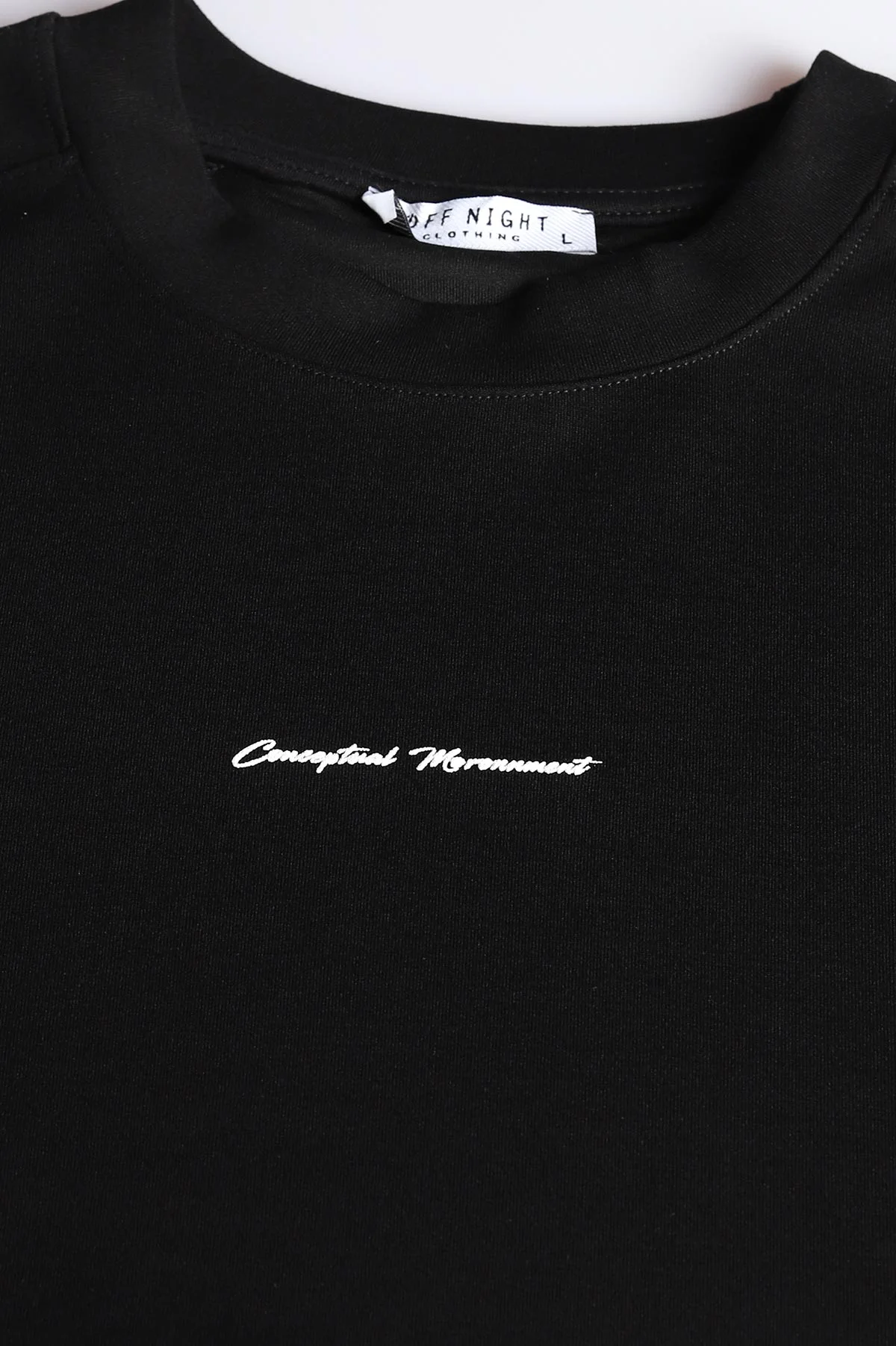 Siyah Kabartma Yazılı Bisiklet Yaka Erkek Sweatshirt 396890