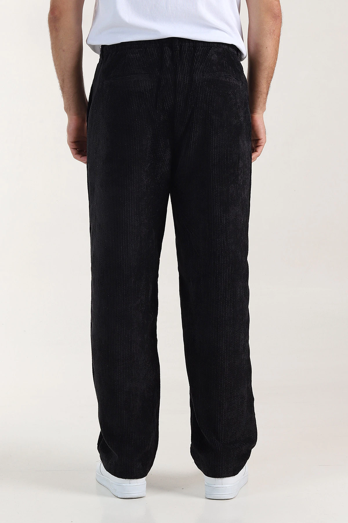 Siyah Kadife Kumaş Baggy Erkek Pantolon 409151