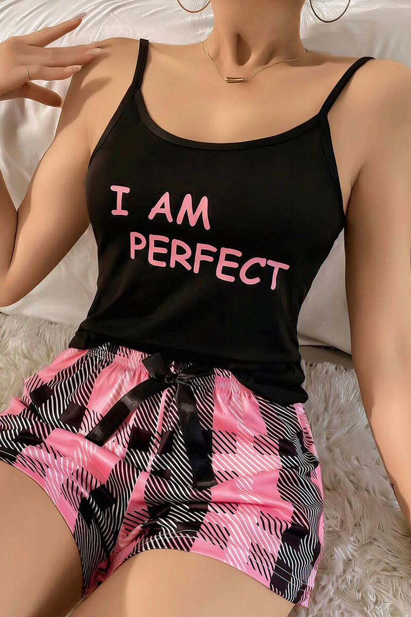 Siyah Kadın Şortlu Pijama Takımı 476812