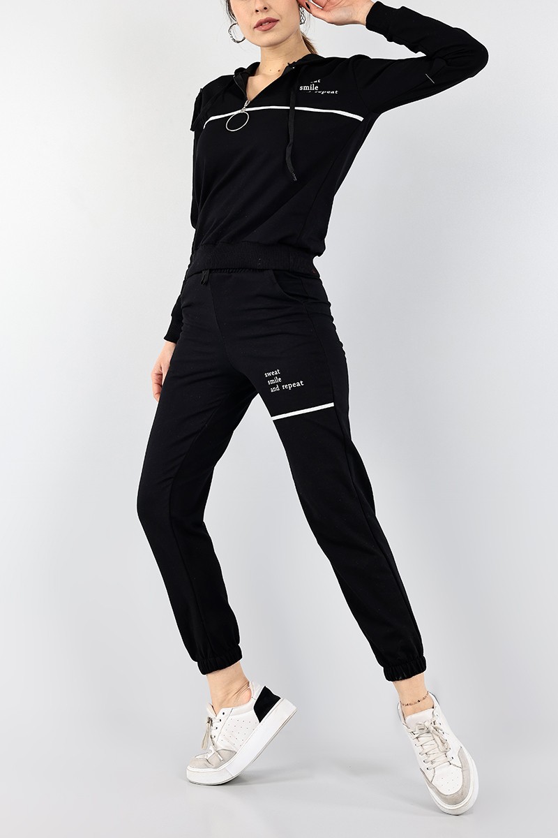 Siyah Kapüşonlu Bayan Takım 95967
