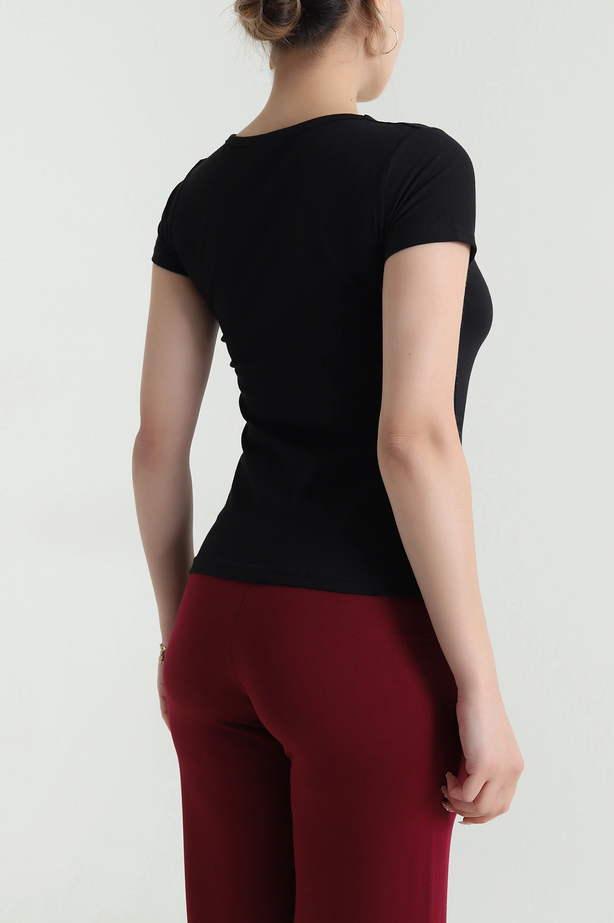 Siyah Kare Yaka Kadın Body 478365
