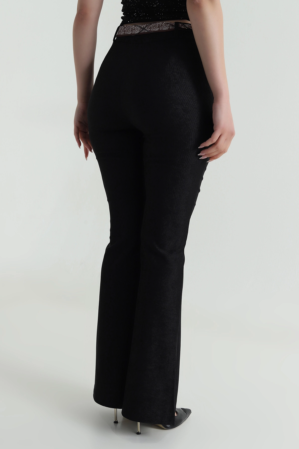 Siyah Kemerli Massimo Kadın Pantolon 485983