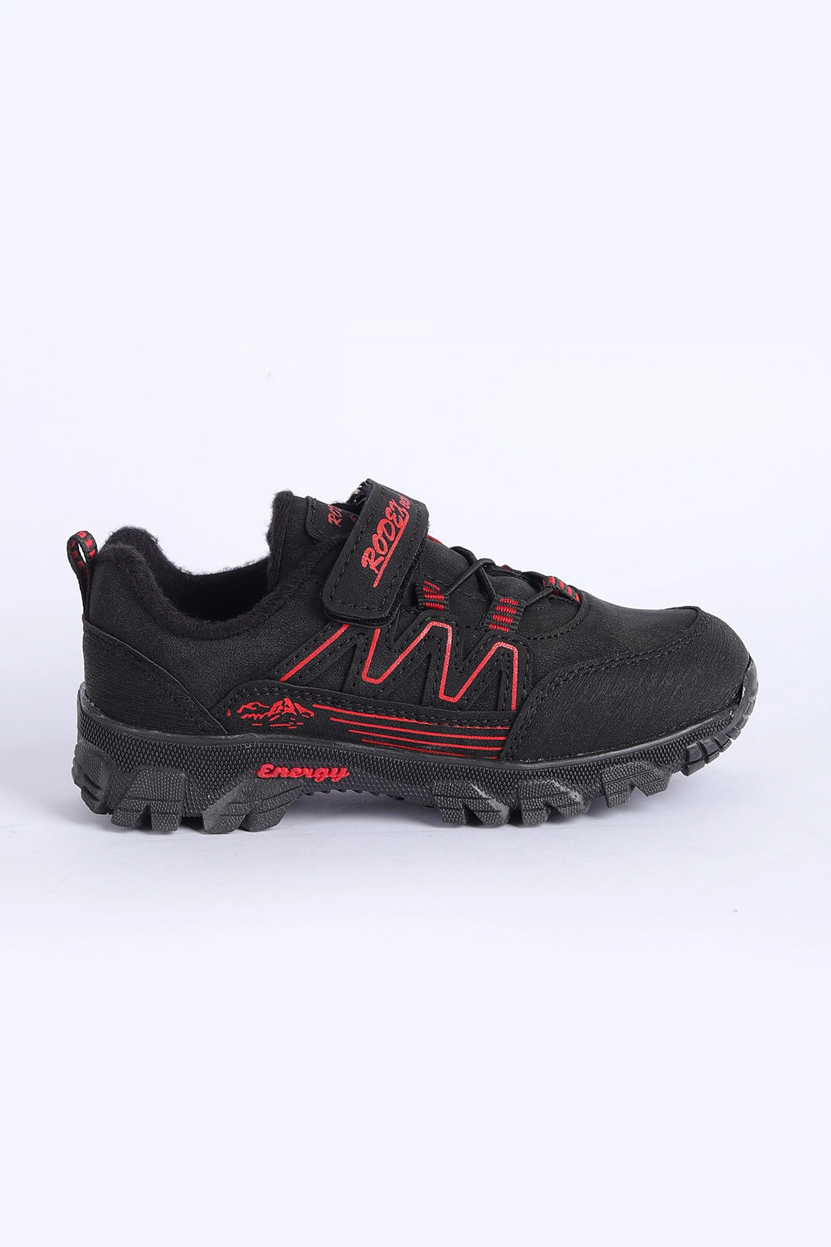 Siyah Kırmızı (31-35 Filet) Lastik Aksesuarlı Cırtlı Kaymaz Taban Erkek Çocuk Trekking Bot 319927