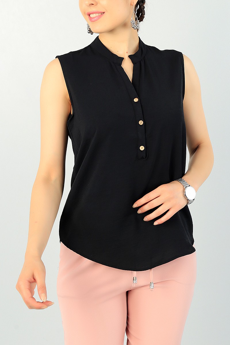 Siyah Kolsuz Aerobin Bluz 67994
