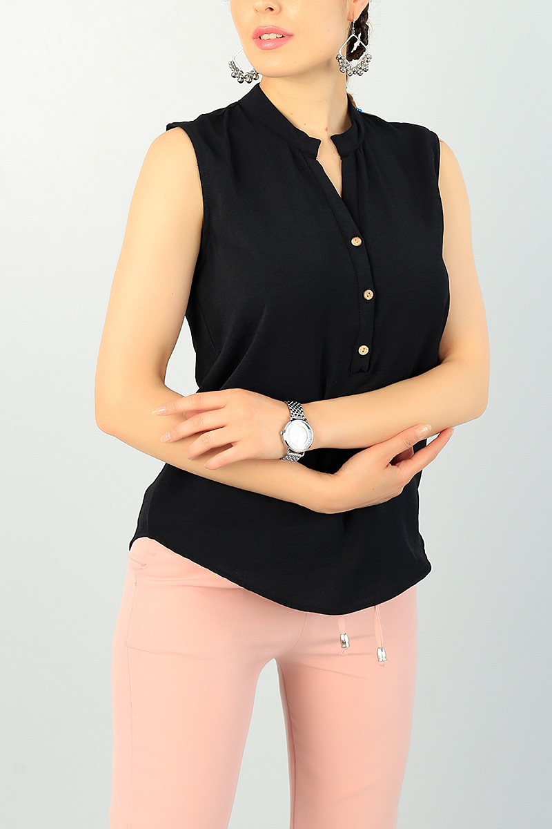 Siyah Kolsuz Aerobin Bluz 67994