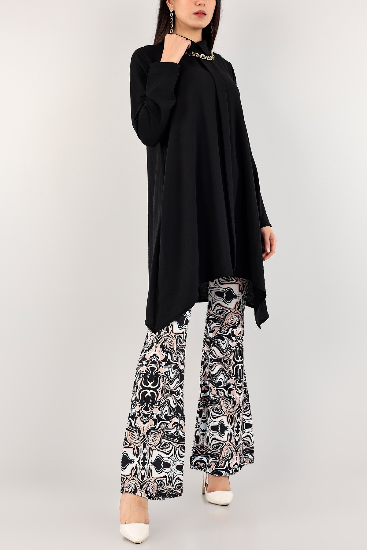Siyah Kolyeli Aerobin Kumaş Tunik 109422