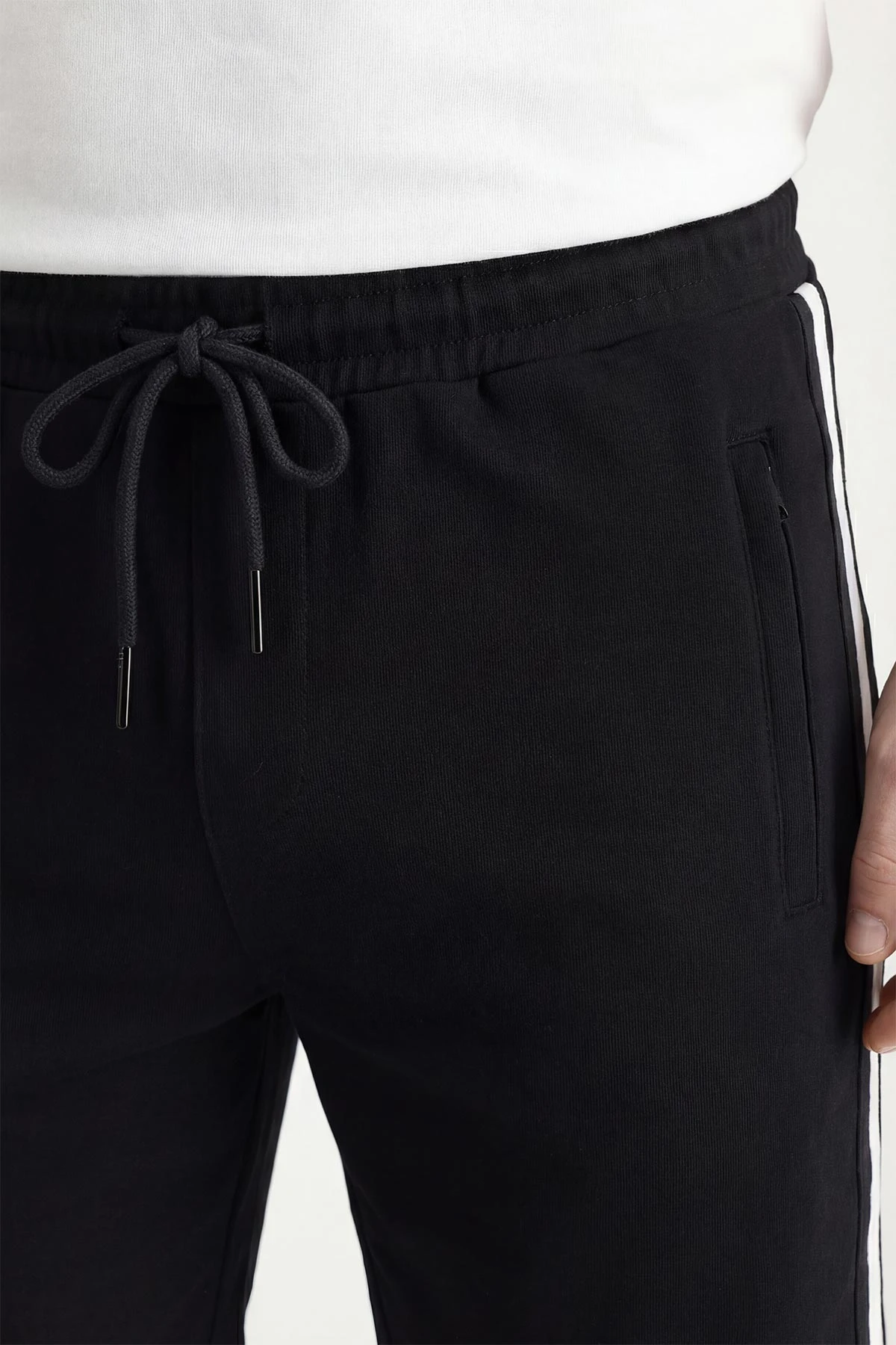 Siyah Kompak Kumaş Yan Raşel Erkek Şort 447766