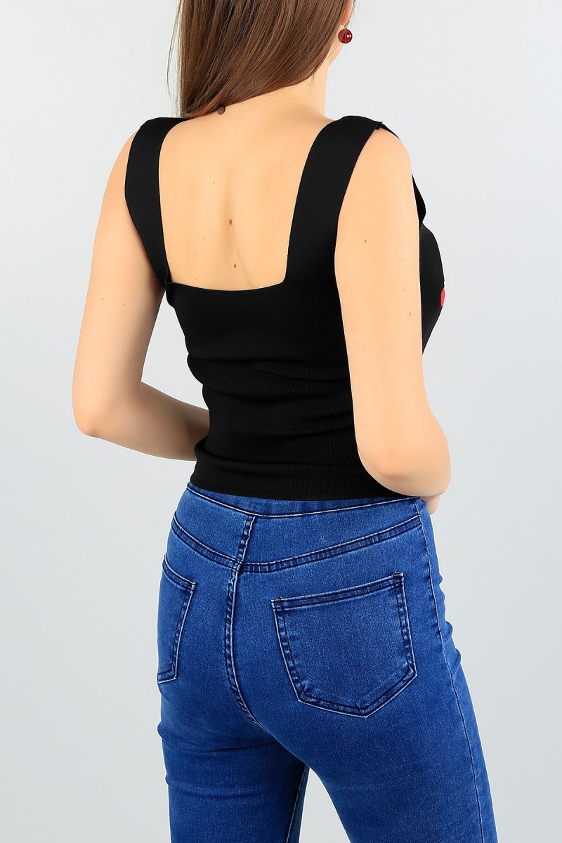 Siyah Likralı Bayan Triko Atlet 58034