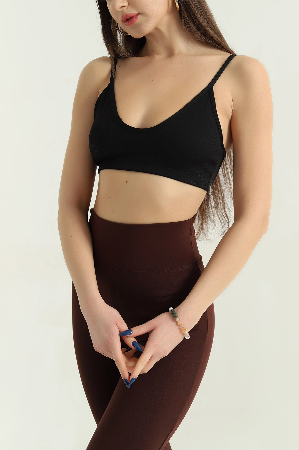 Siyah Likralı Crop Büstiyer 337107