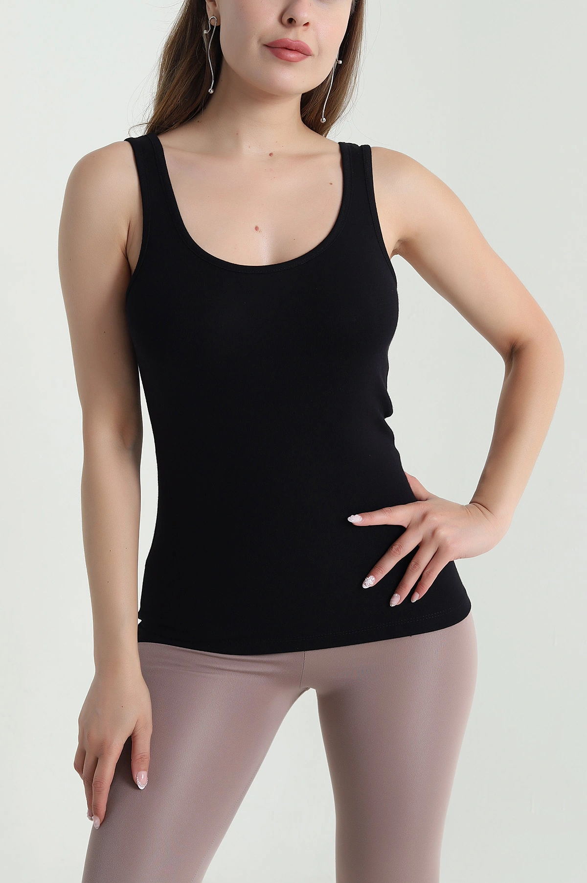 Siyah Likralı Modal Kadın Atlet 476019
