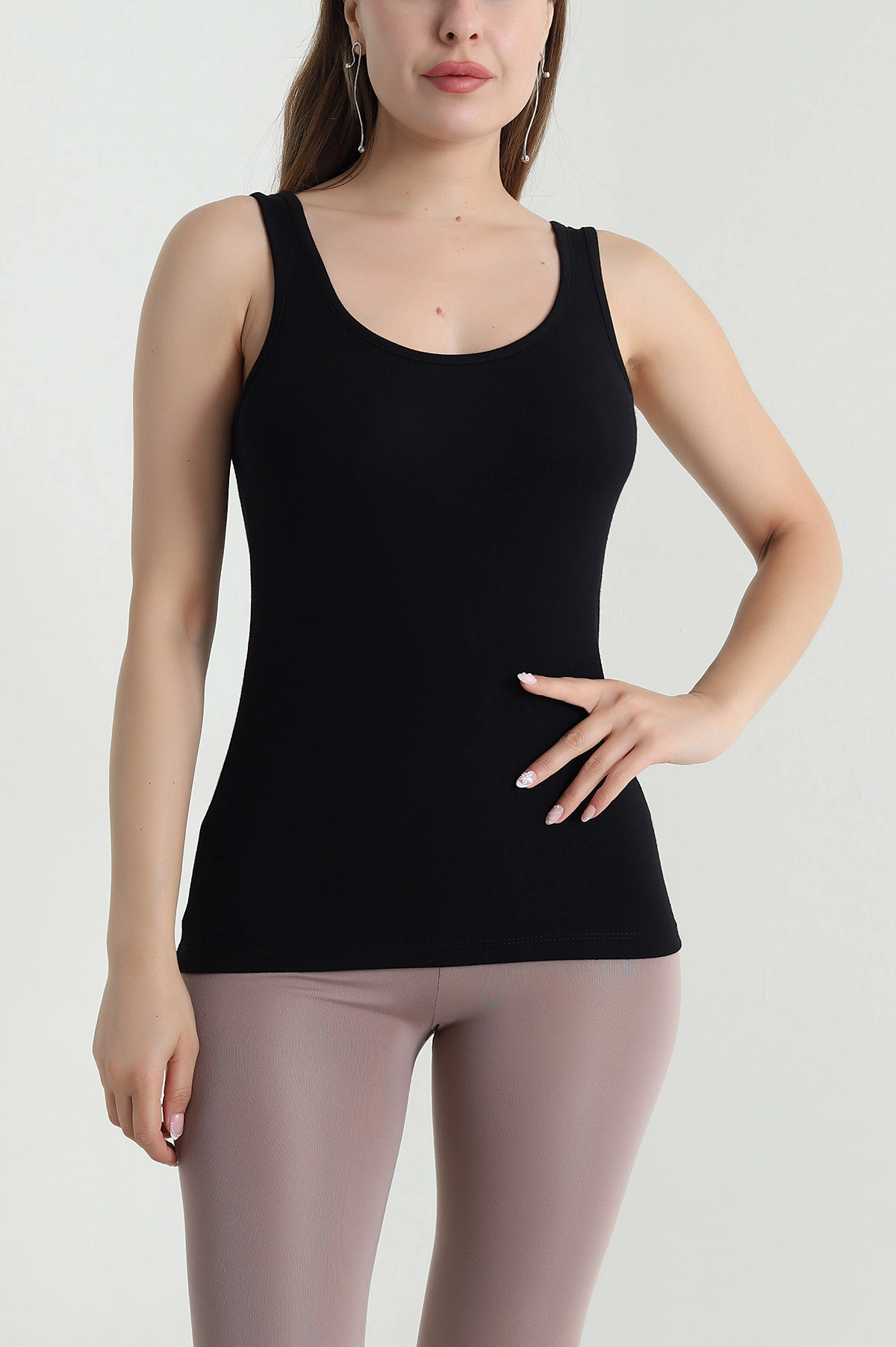 Siyah Likralı Modal Kadın Atlet 476019