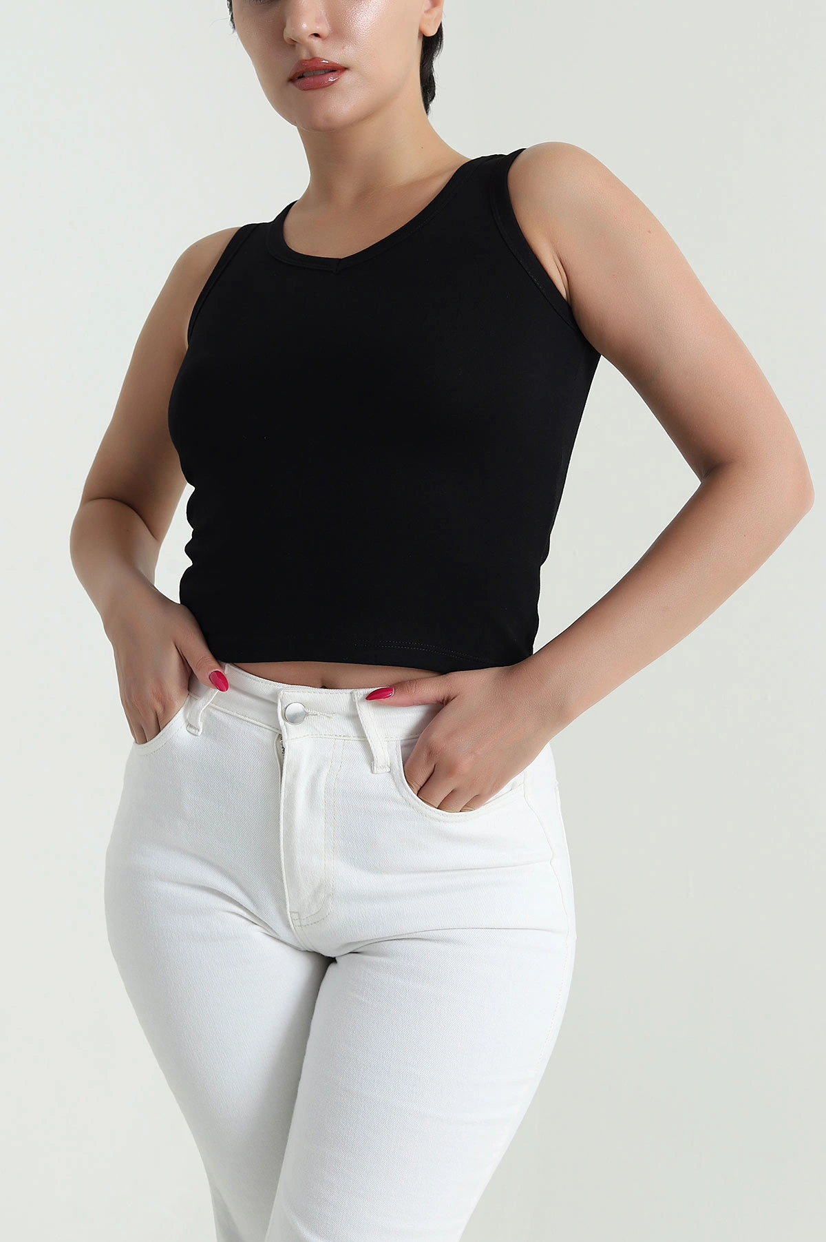 Siyah Likralı Modal Kadın Atlet 476466