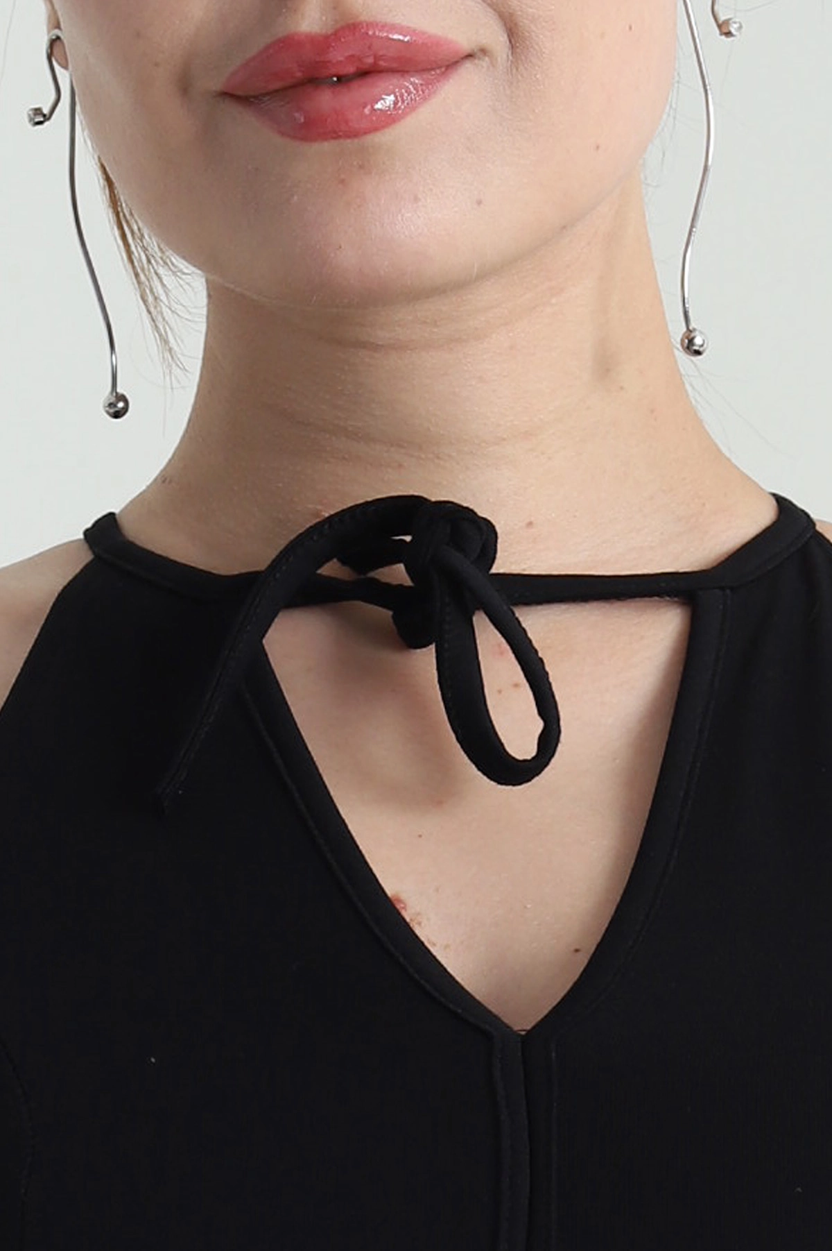 Siyah Likralı Modal Kadın Bluz 476036
