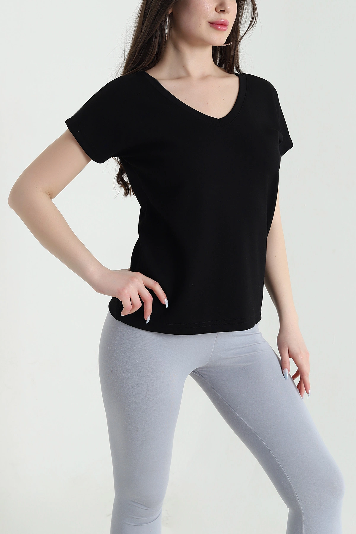 Siyah Likralı Oysho Kadın Bluz 449274