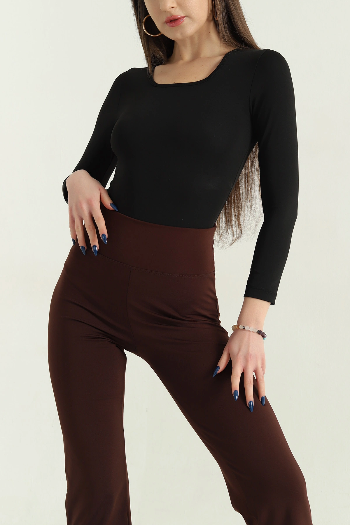 Siyah Likralı Sandy Zıbın Bluz 337088