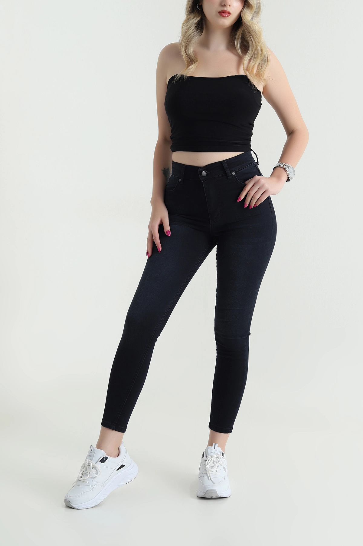 Siyah Likralı Slim Fit Kadın Kot Pantolon 462931