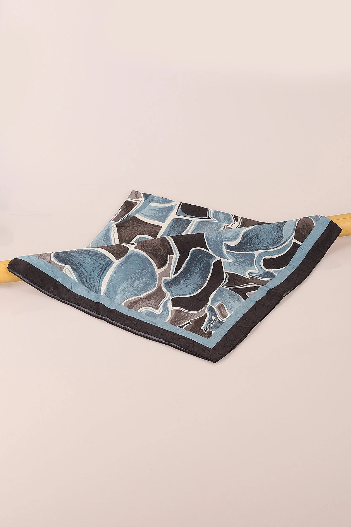 Siyah-Mavi 98X98 Cm Desenli Dijital Kraş Eşarp 444478