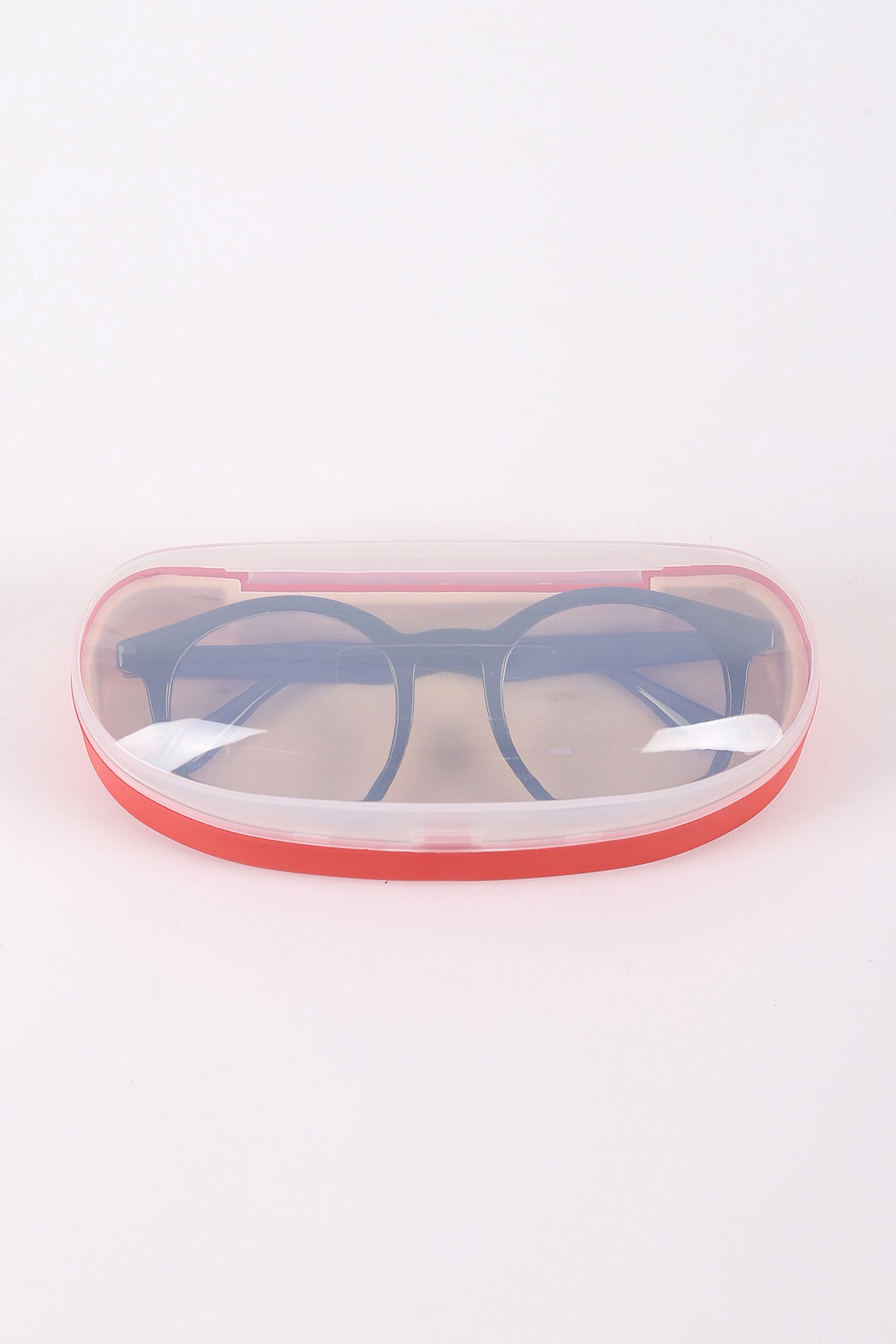 Siyah Mavi Işık Filtreli  Oval  Kalın Çerçeveli Kutulu  Unisex Şeffaf  Gözlük   445263