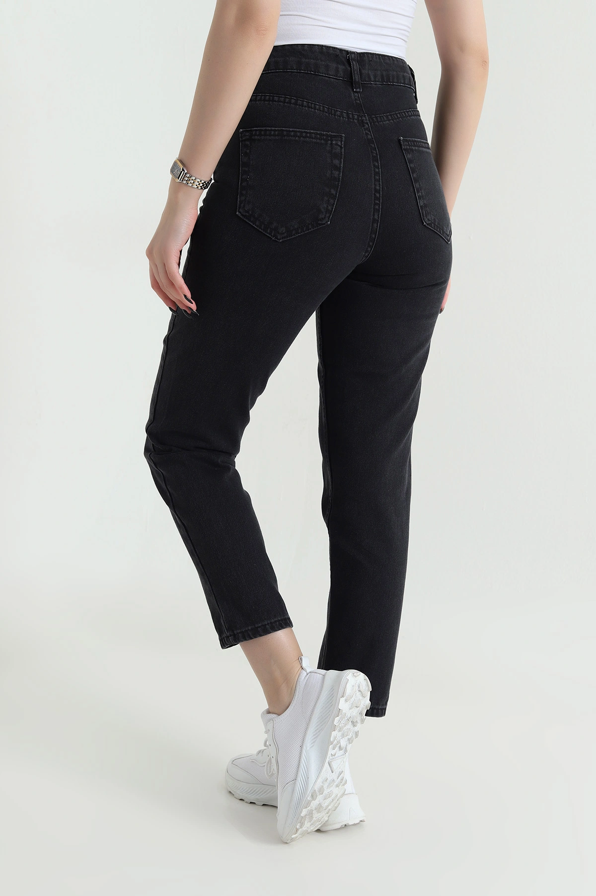 Siyah Mom Kadın Kot Pantolon 451521