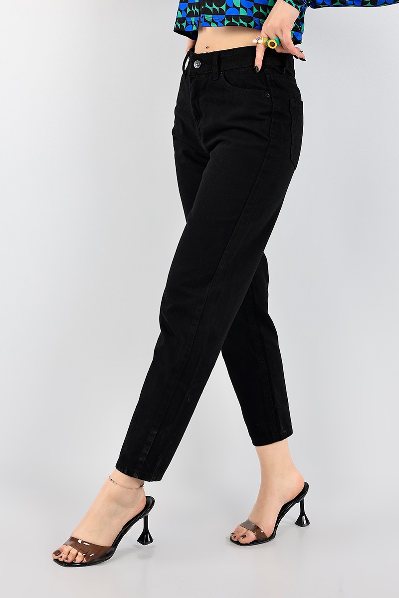 Siyah Mom Kot Pantolon 96022