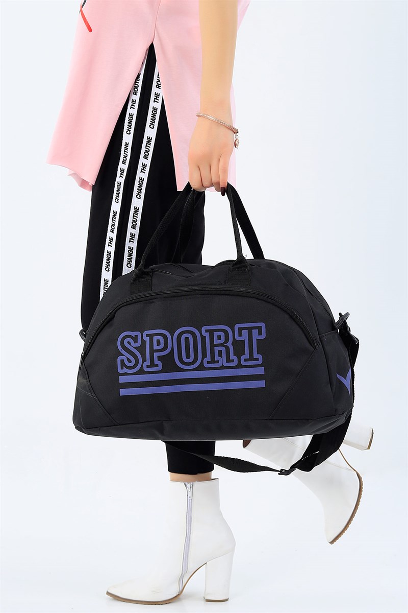 Siyah Mor Baskılı Spor Çantası 27256Ç