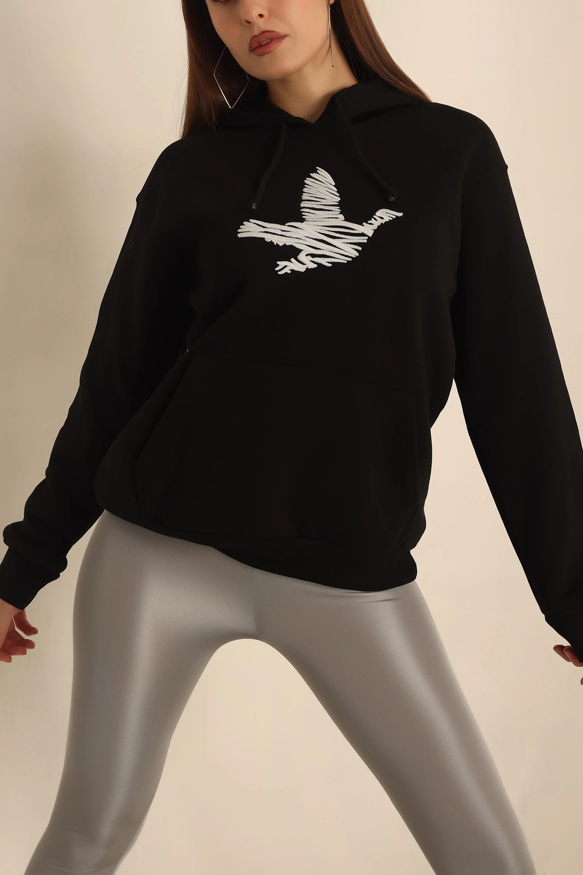 Siyah Nakış Detay Şardonlu Sweat 237585