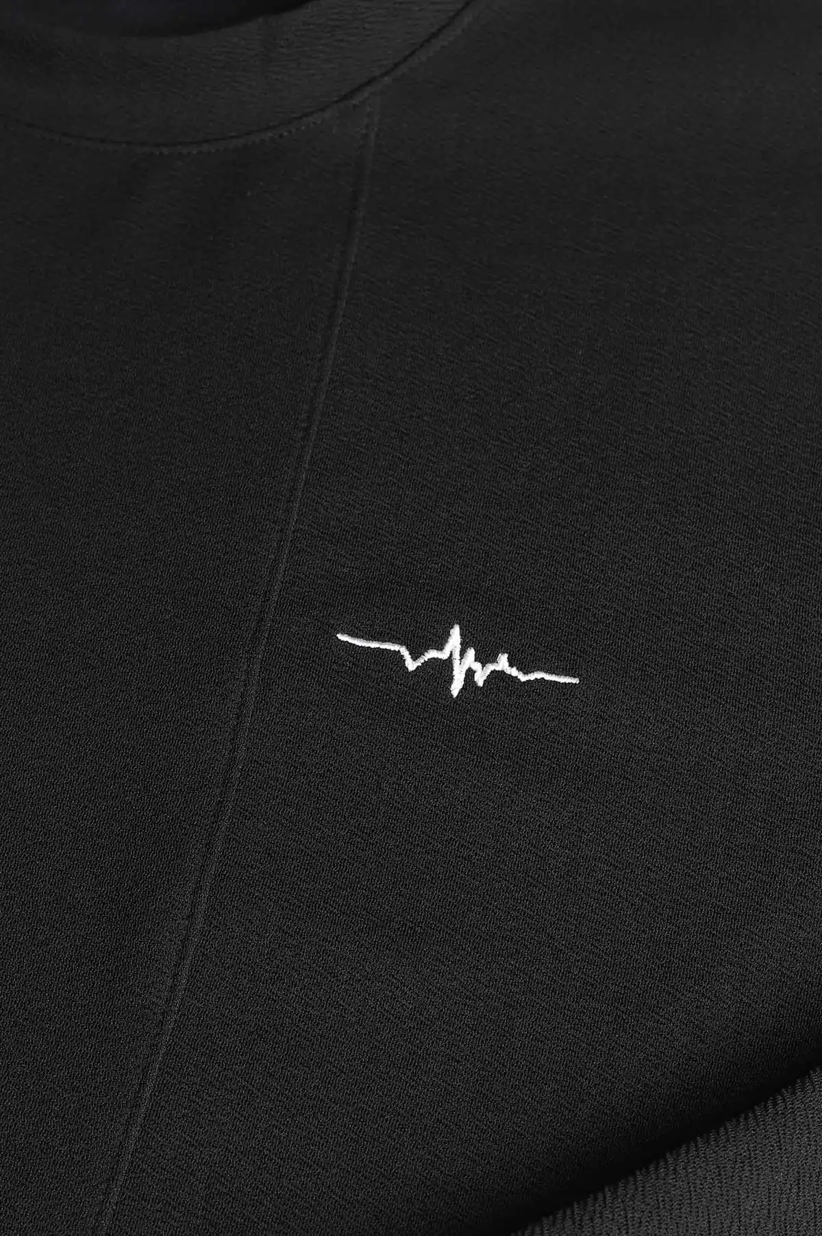 Siyah Nakış Detaylı Bisiklet Yaka Erkek Sweatshirt 396255