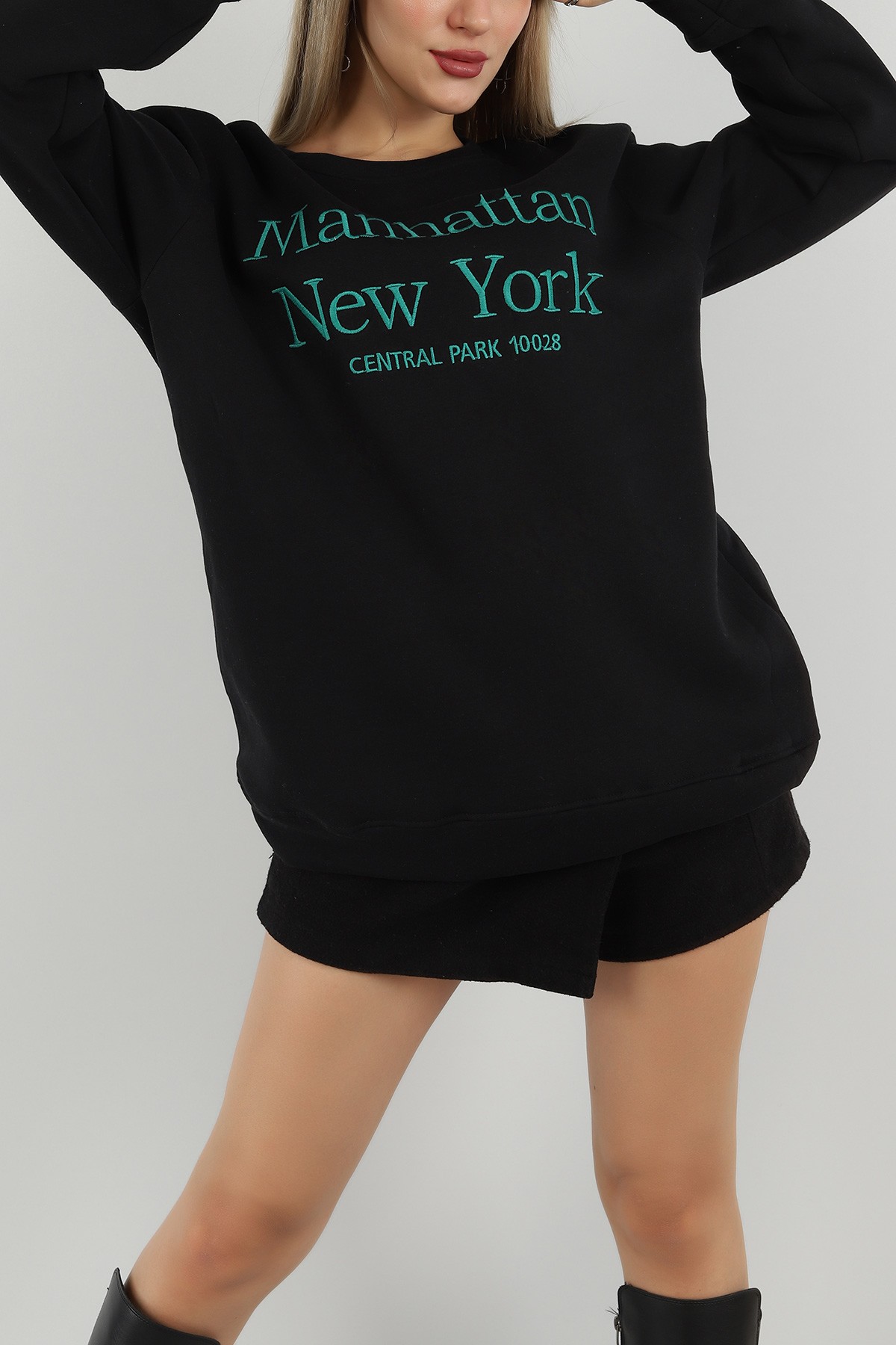 Siyah Nakışlı Şardonlu Bayan Sweat 149181
