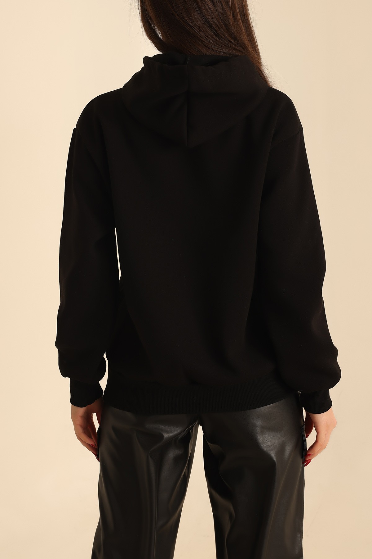 Siyah Nakışlı Şardonlu Bayan Sweat 215295