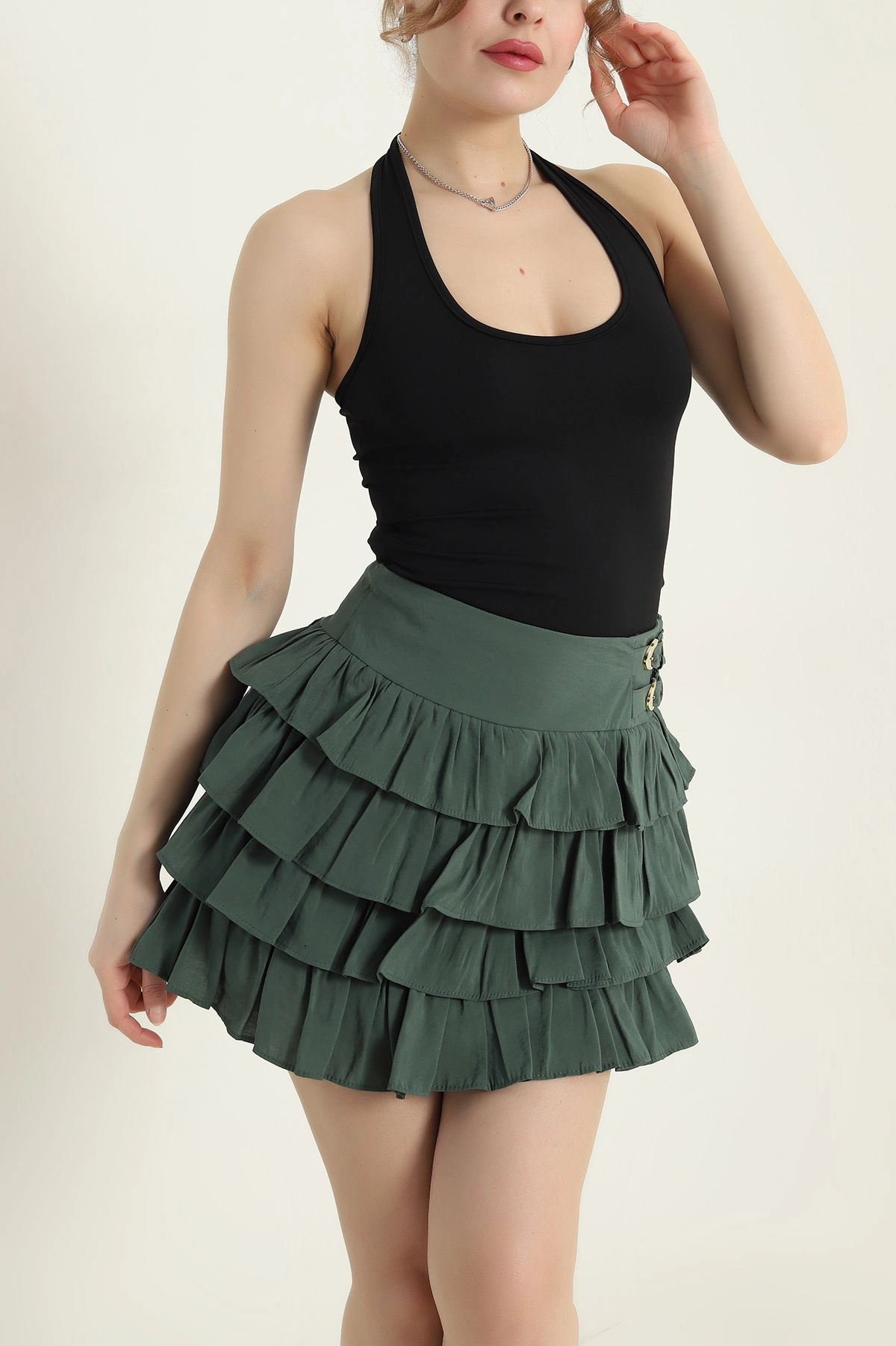 Siyah Omuz Askılı Sandy Kadın Zıbın Bluz 435491