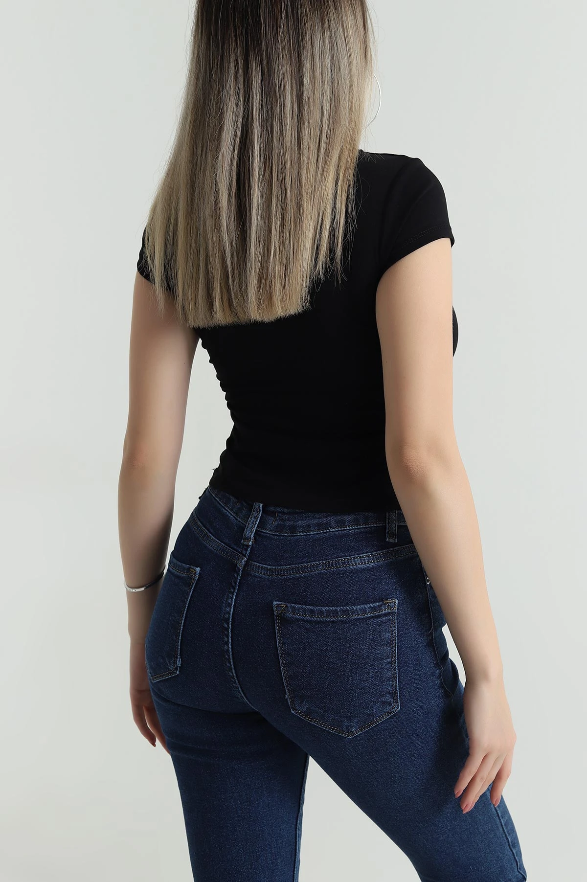 Siyah Önü Büzgülü Süprem Kadın Body Bluz 486642