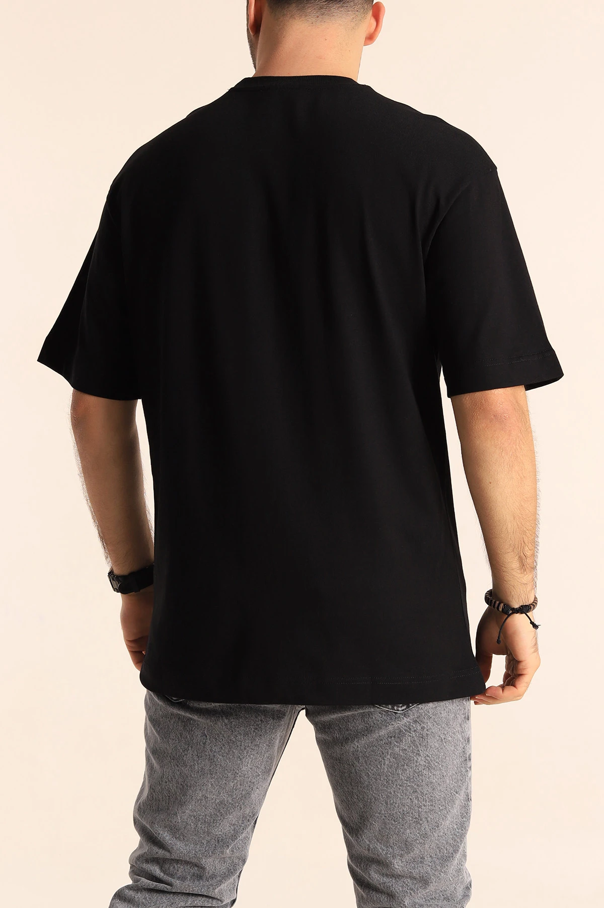 Siyah Oversize Suprem Basic Erkek Tişört 254691