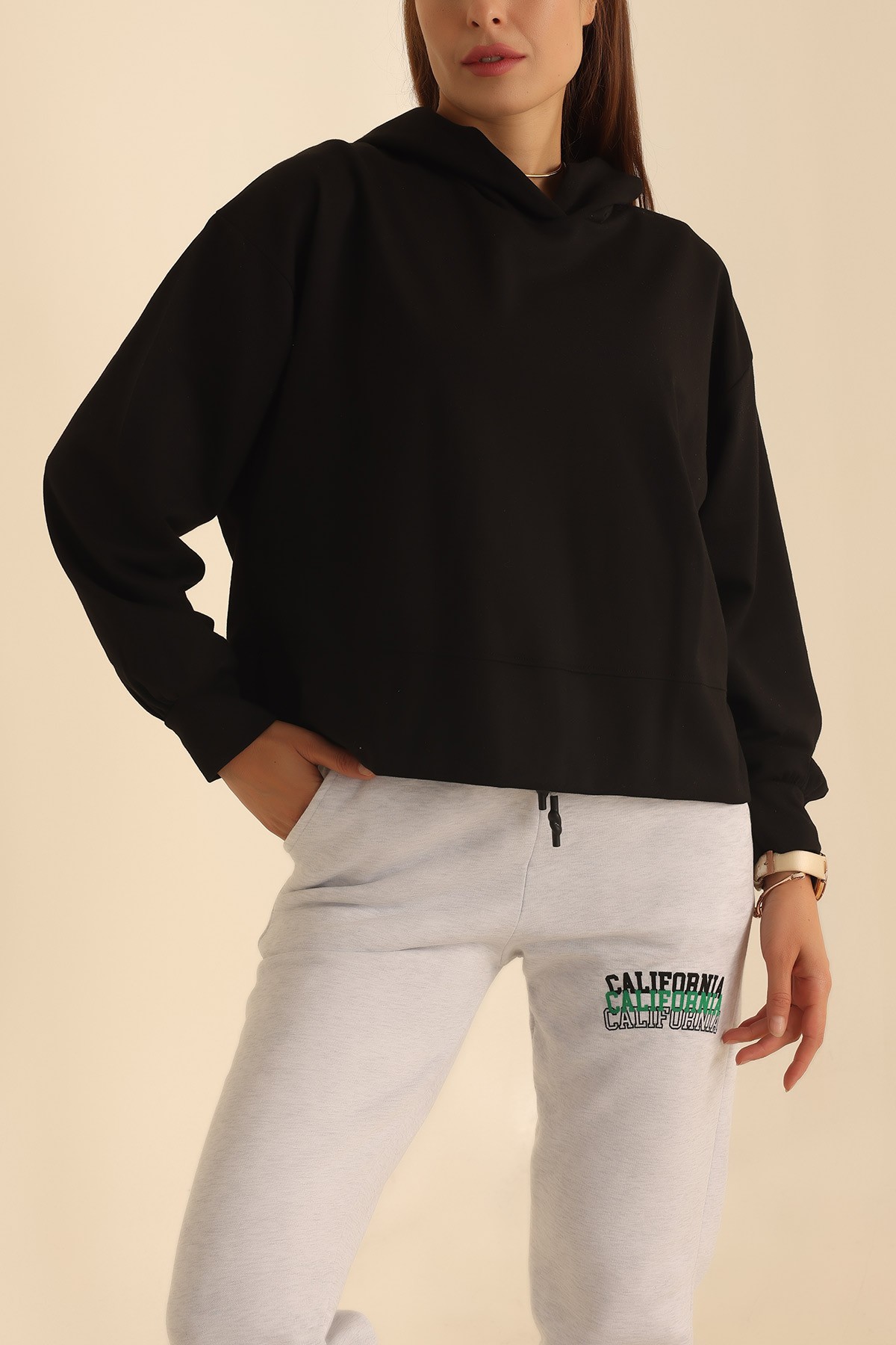 Siyah Oversize Sweat 204088