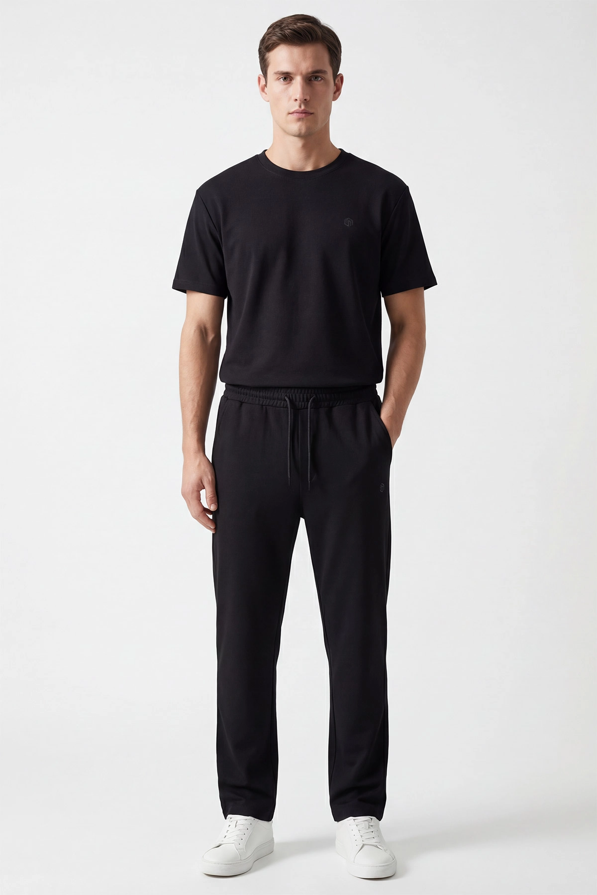 Siyah Oysho Kumaş Oversize  Erkek İkili Takım 443308