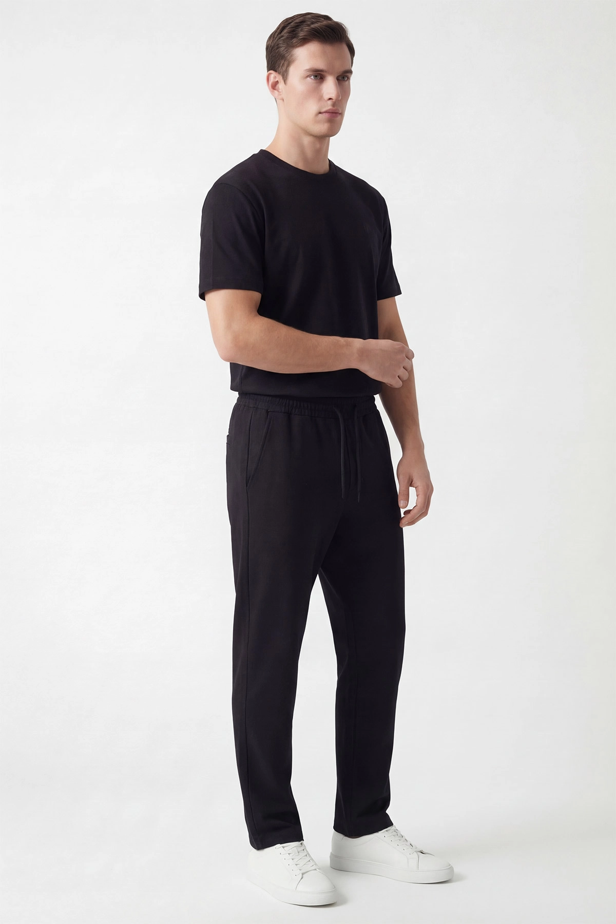 Siyah Oysho Kumaş Oversize Erkek İkili Takım 443308