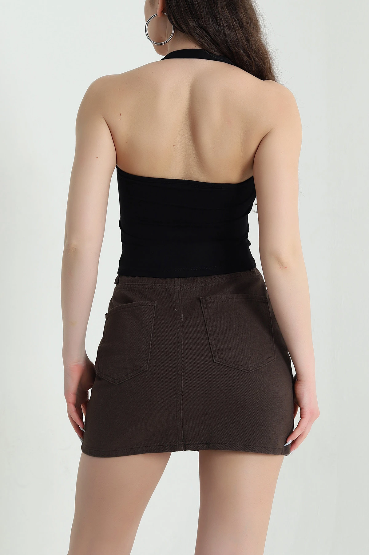 Siyah Oysho Likralı Kadın Bluz 451420