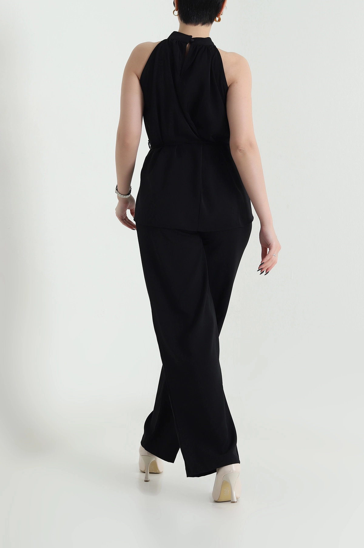 Siyah Pantolon Bluz Kadın Linda İkili Takım 452907