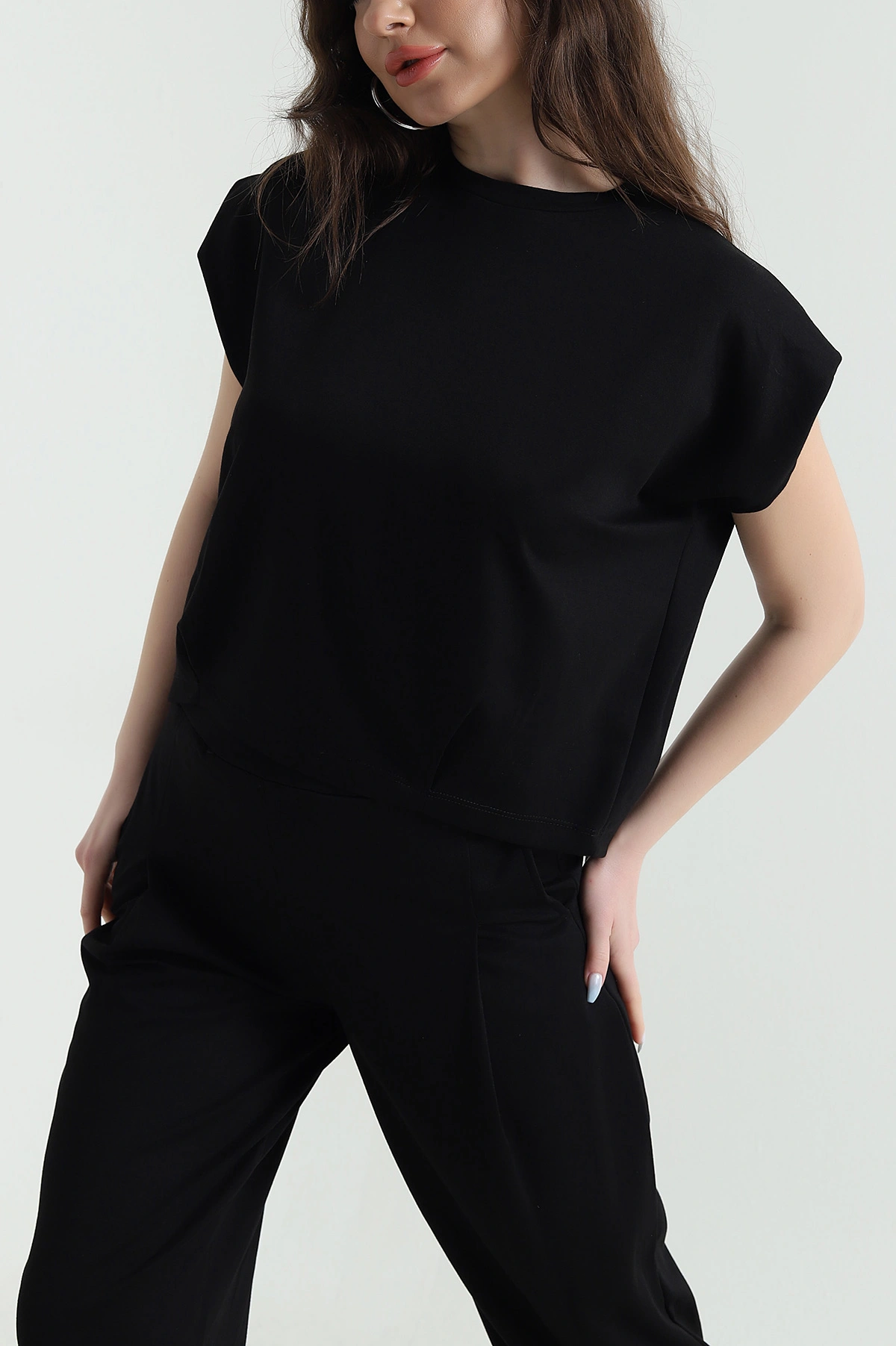 Siyah Pantolon Bluz Oysho Kadın İkili Takım 446690