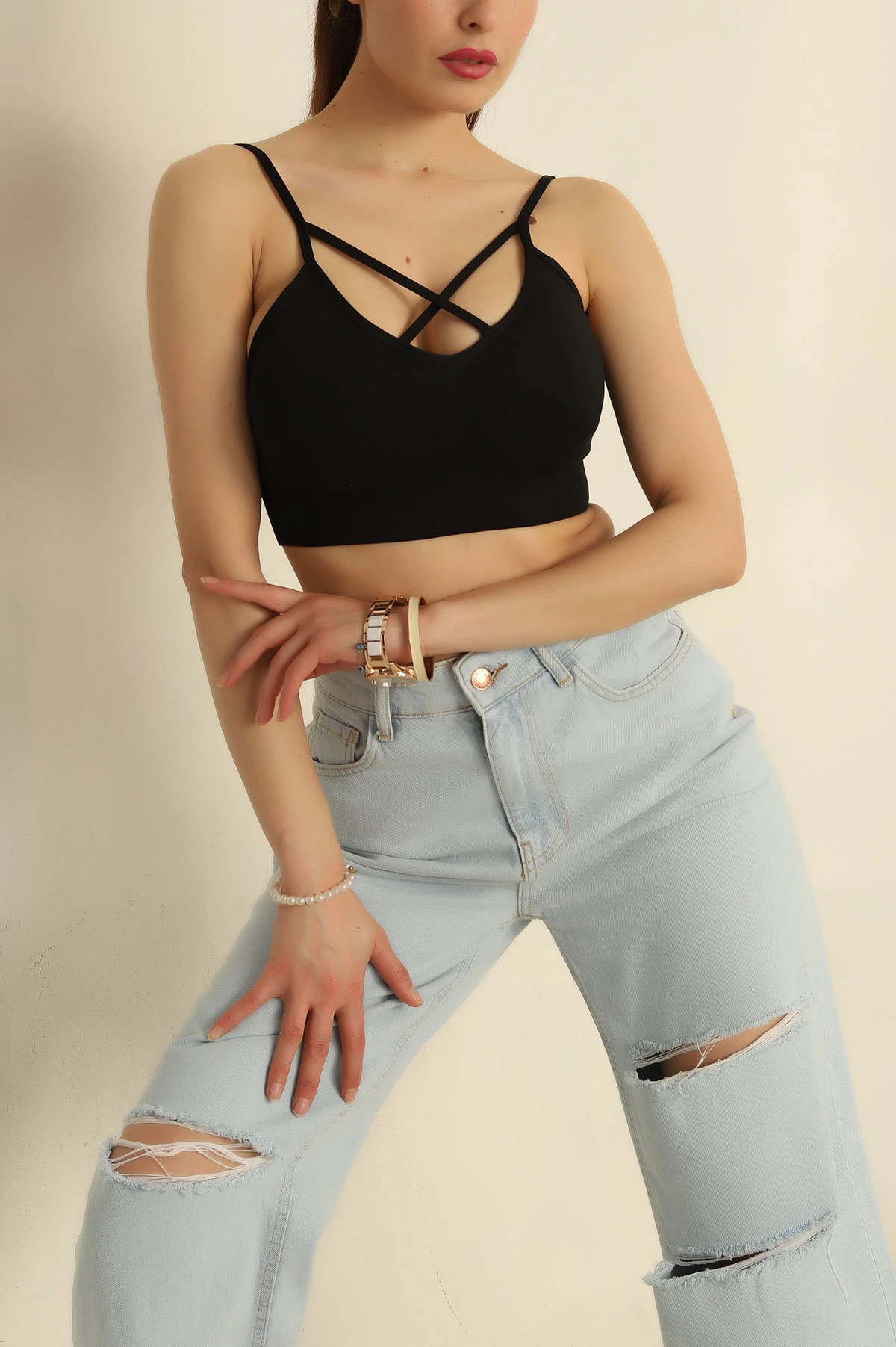 Siyah Pedli Likralı Büstiyer 271545