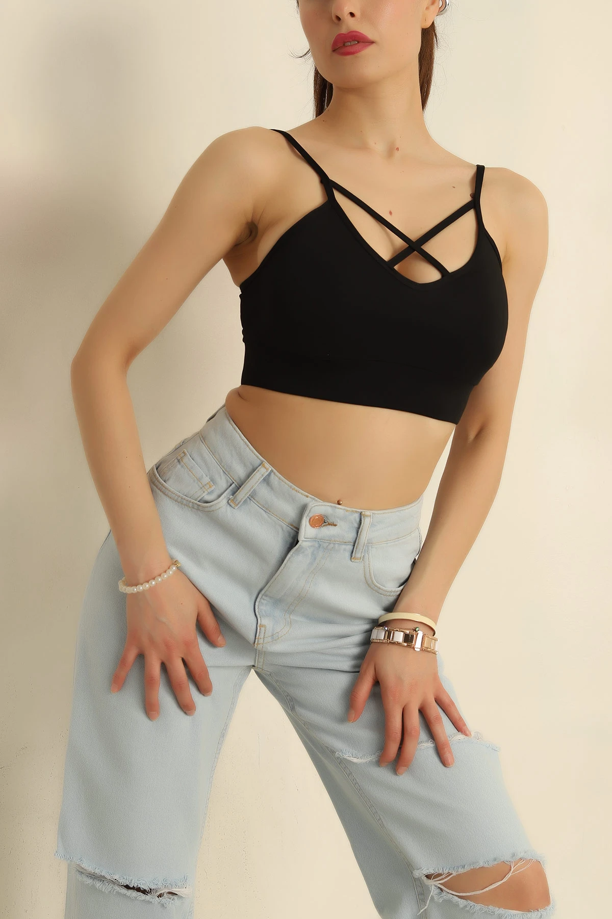 Siyah Pedli Likralı Büstiyer 271545