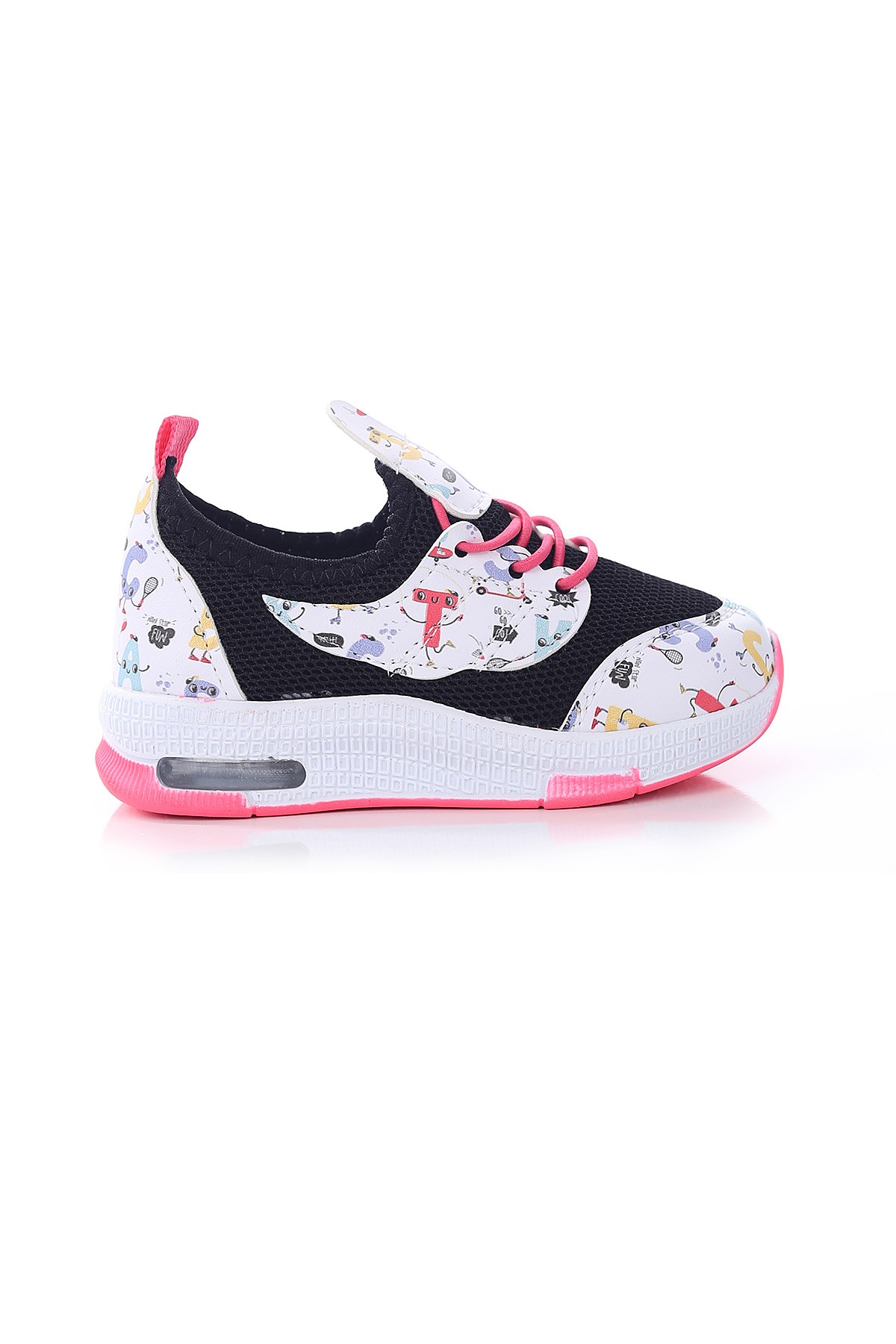 Siyah Pembe (22-25 Bebe) Işıklı Harf Baskılı Kız Bebe Spor Ayakkabı 173775