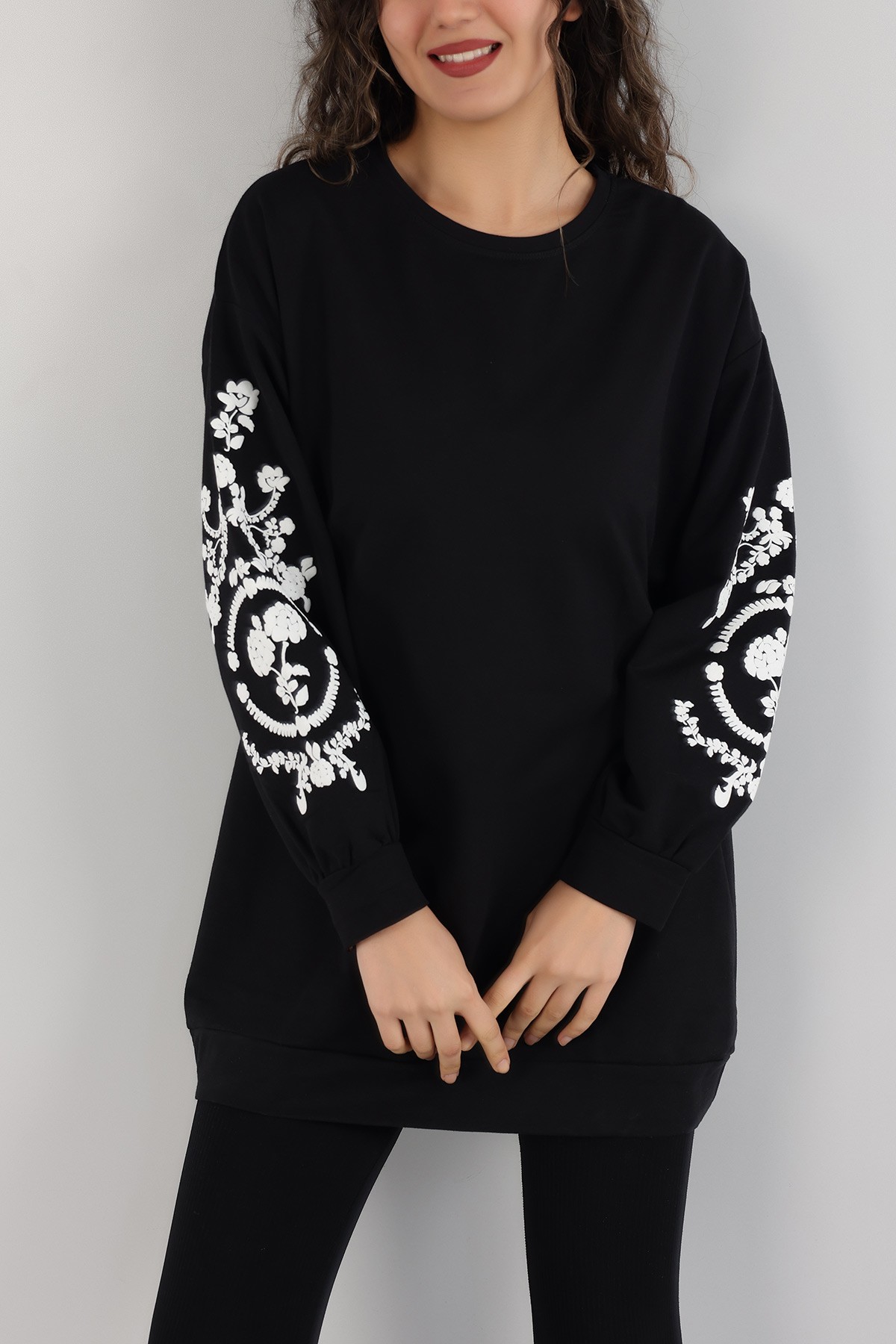 Siyah Plastik Baskılı Tunik 164517