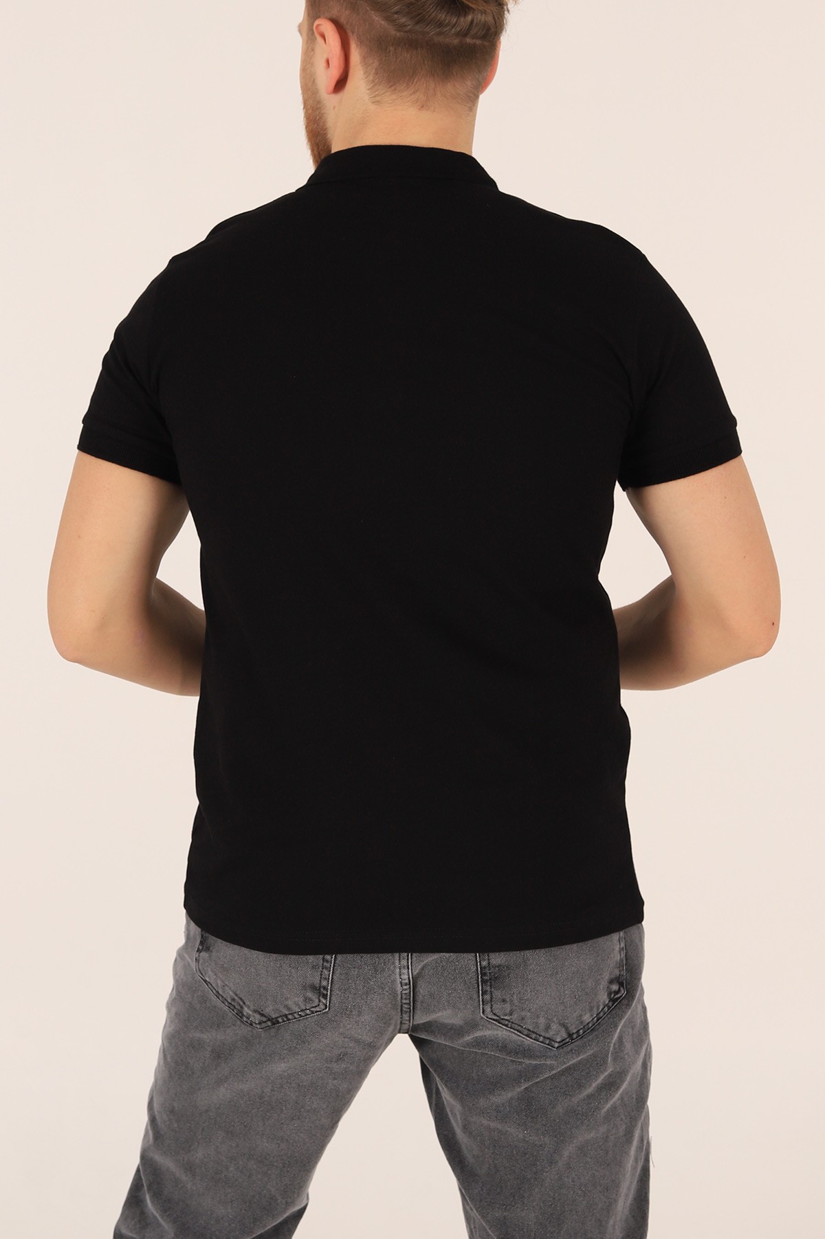 Siyah Polo Yaka Dügmeli Erkek Tişört 171485
