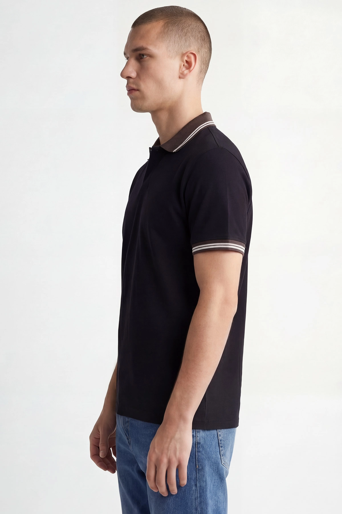 Siyah Polo Yaka Erkek Tişört 435383
