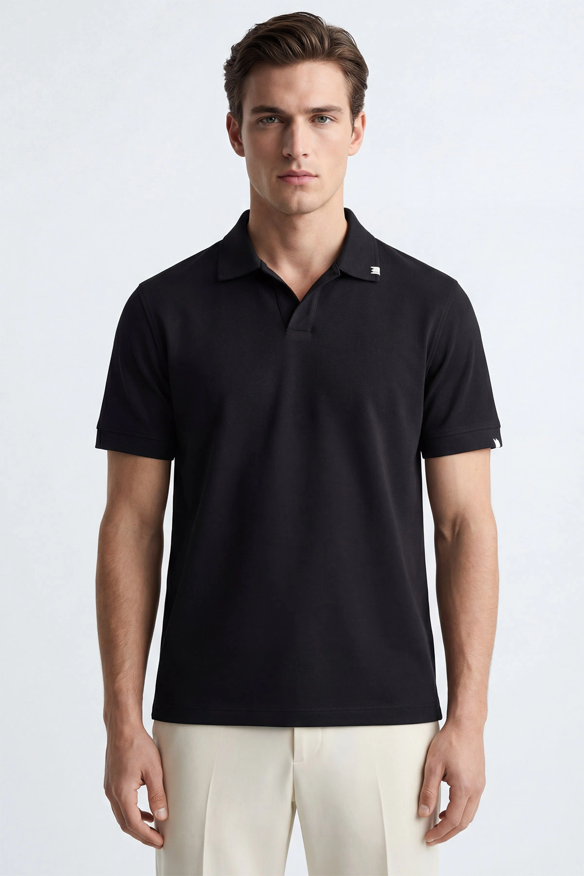 Siyah Polo Yaka Erkek Tişört 435466
