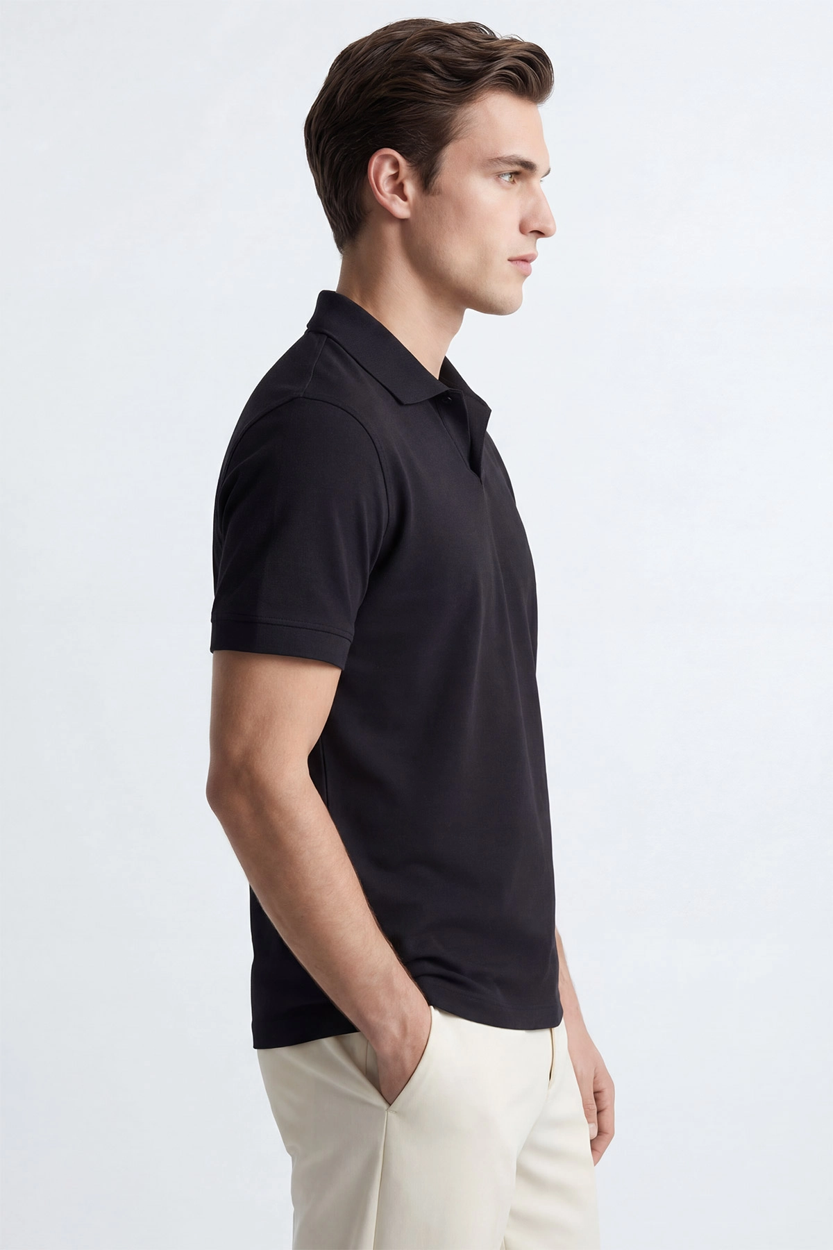 Siyah Polo Yaka Erkek Tişört 435466